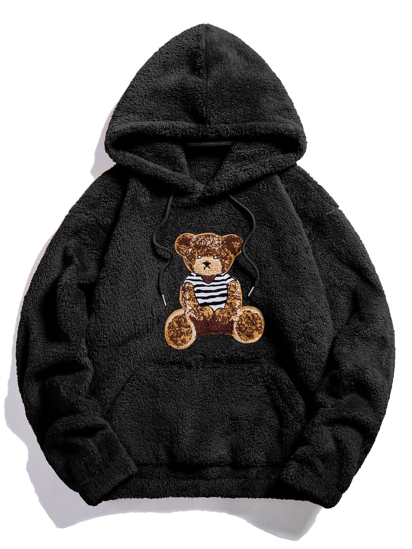VARENO Bear Embroidered Hoodie