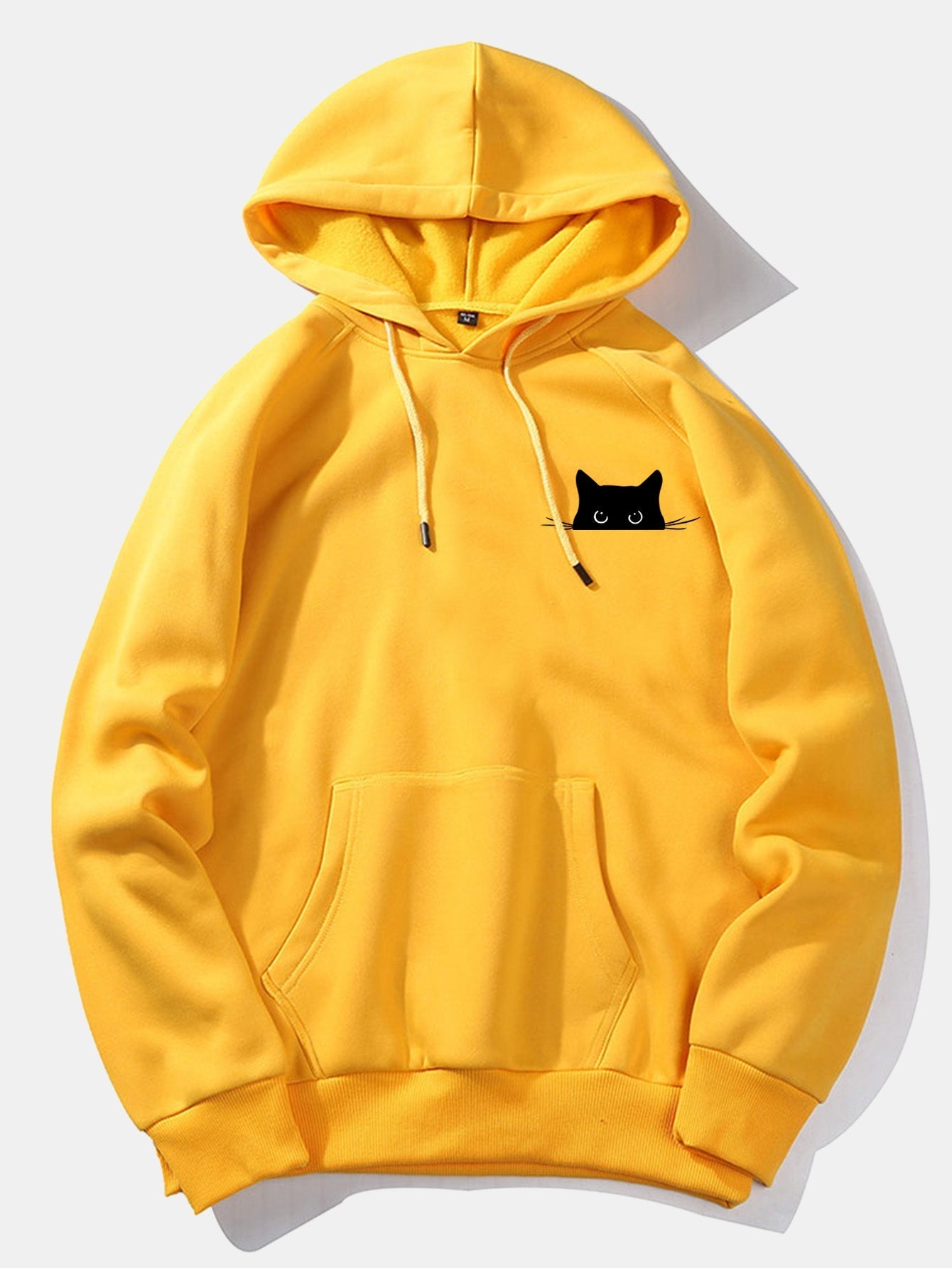 VARENO Black Cat Printed Hoodie