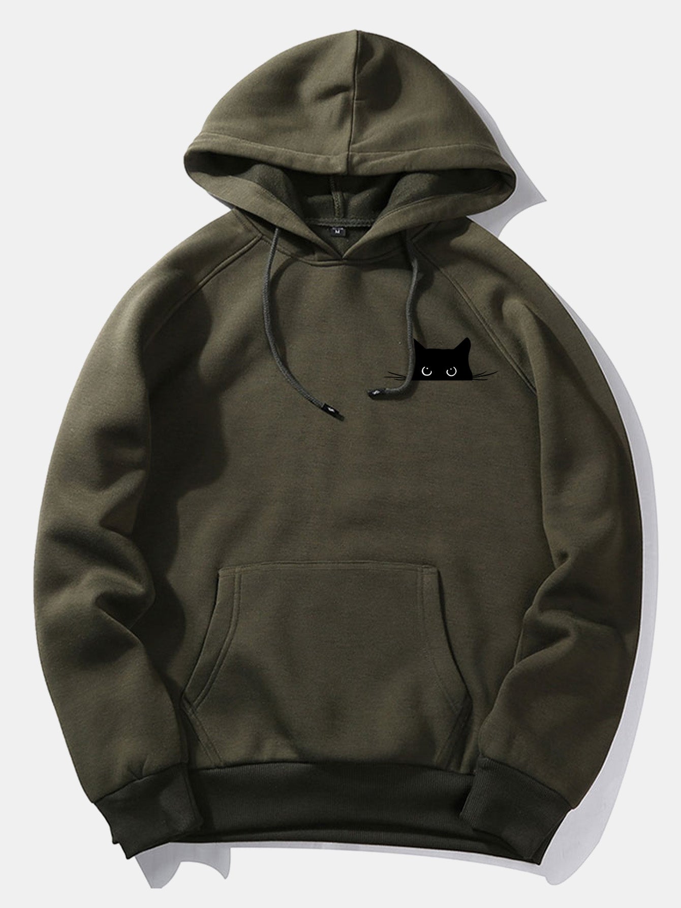 VARENO Black Cat Printed Hoodie