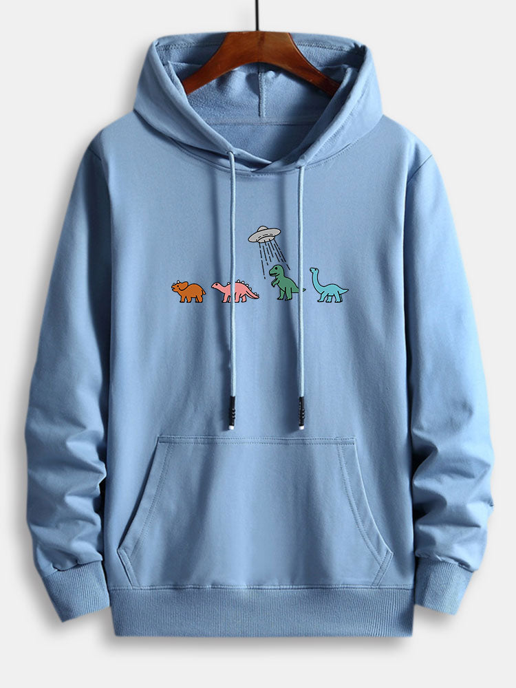 VARENO Cartoon Dinosaur Hoodie