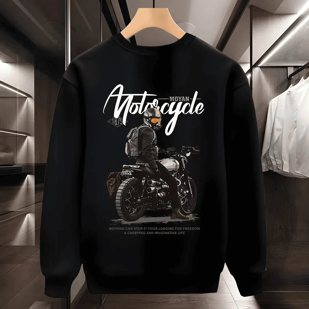 VARENO Motorcu Pamuklu Sweatshirt