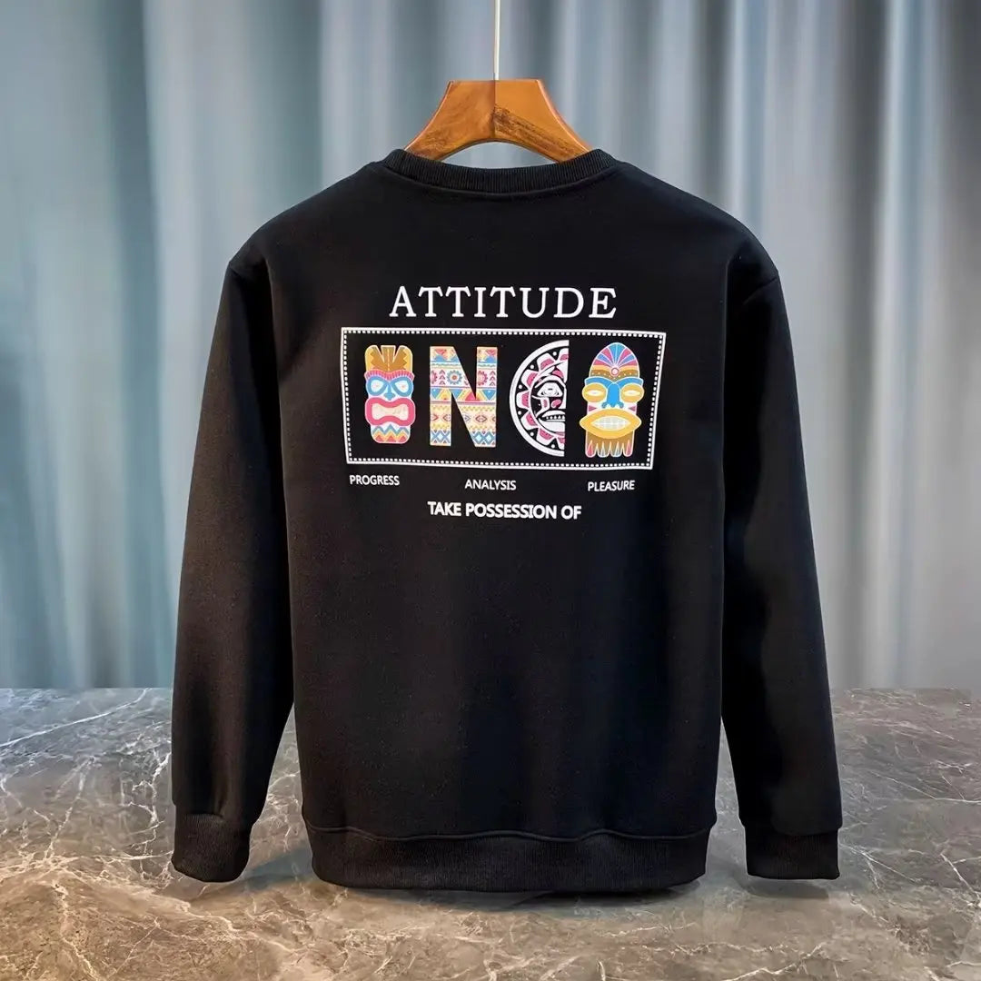 VARENO Vintage Desenli Oversize Sweatshirt