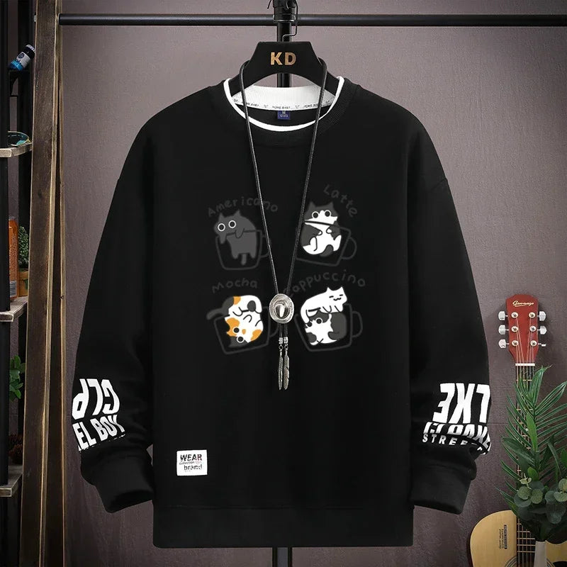 VARENO Kahve Desenli Sweatshirt