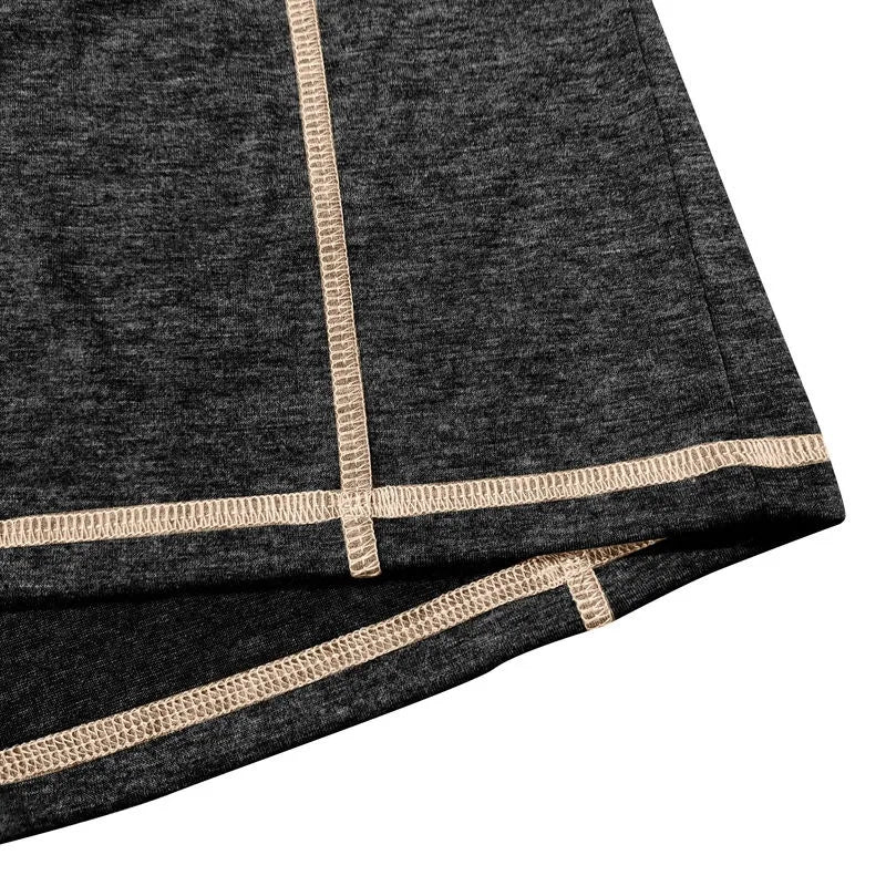 VARENO Henley Neck Uzun Kollu T-shirt