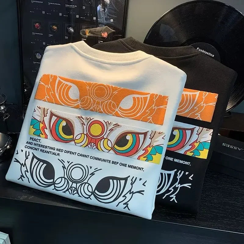 VARENO Japan Aslan Figür Baskılı Sweatshirt