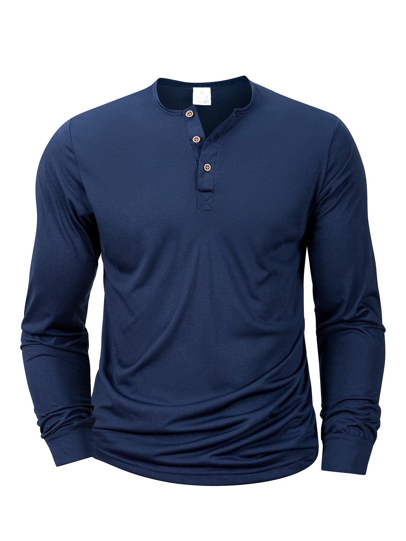VARENO Uzun Kollu Henley T-shirt