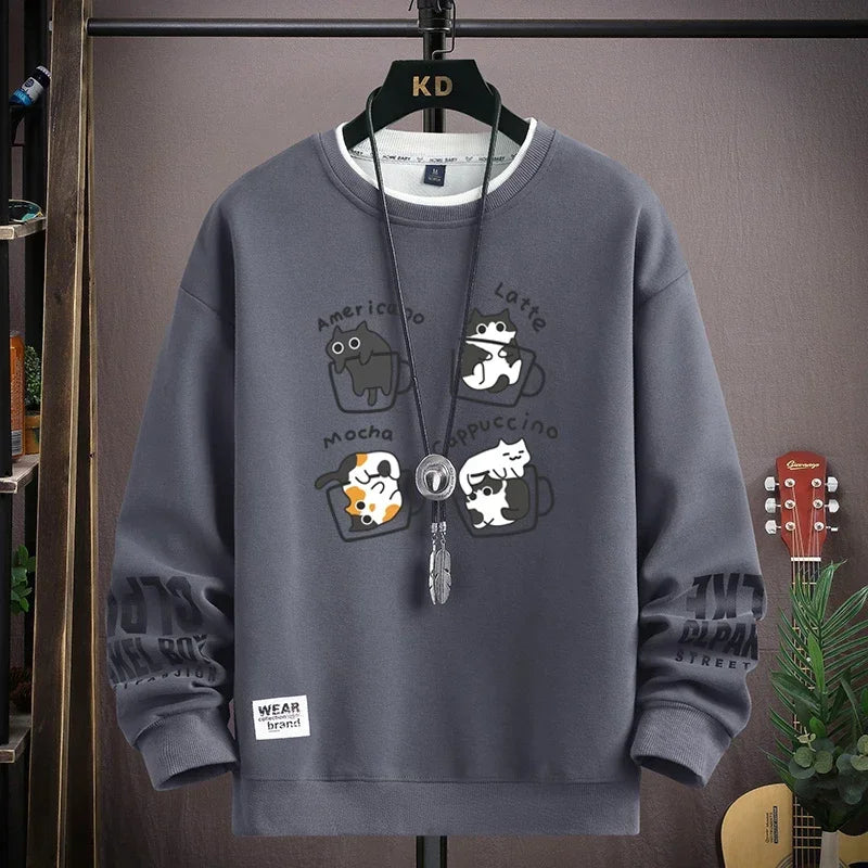 VARENO Kahve Desenli Sweatshirt