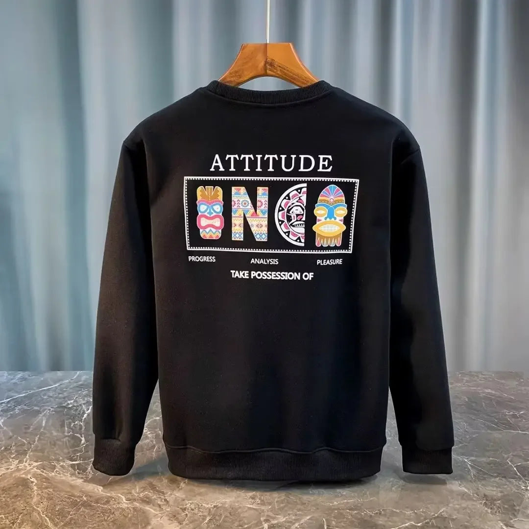 VARENO Vintage Desenli Oversize Sweatshirt