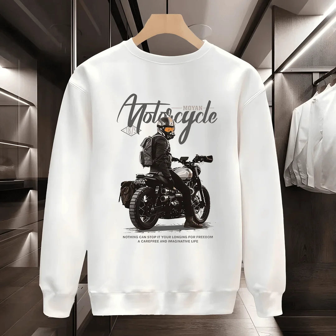 VARENO Motorcu Pamuklu Sweatshirt