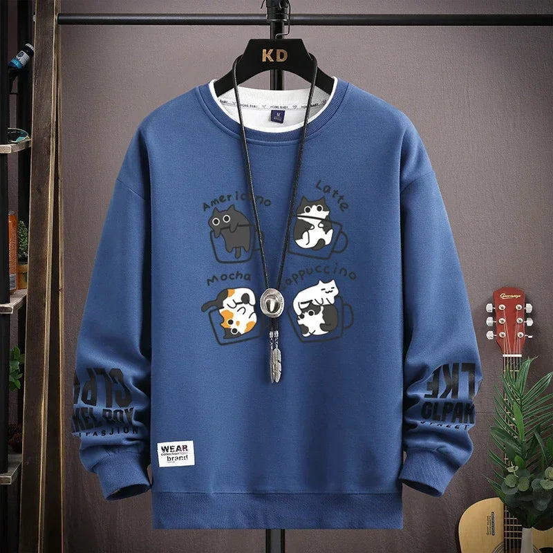 VARENO Kahve Desenli Sweatshirt