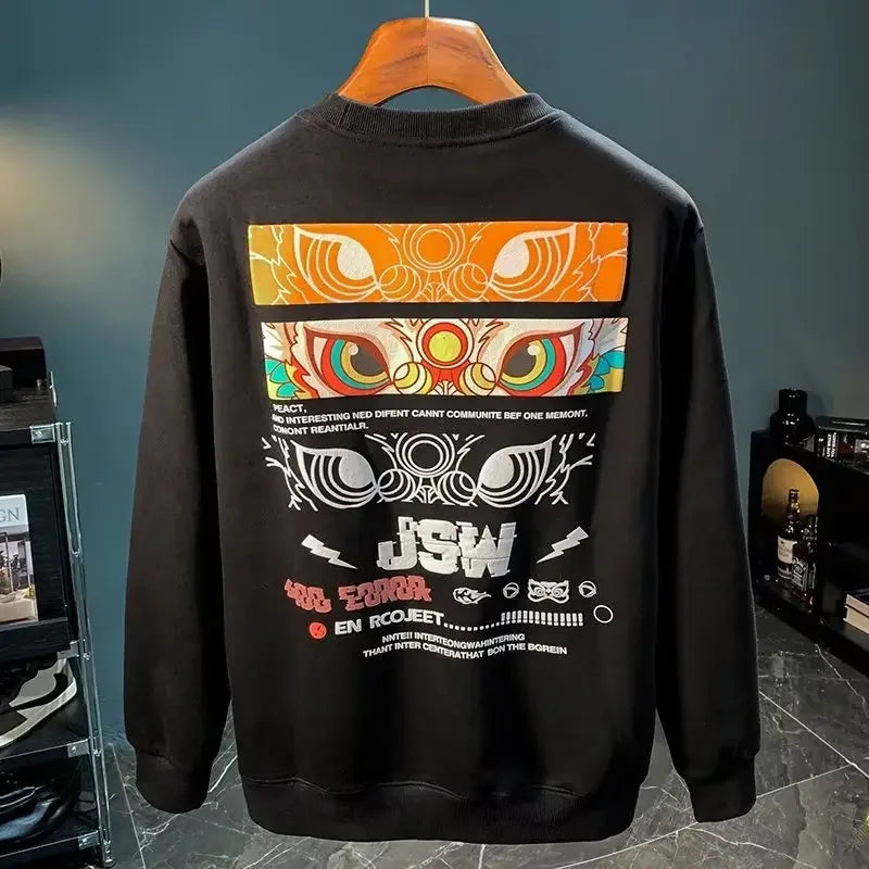 VARENO Japan Aslan Figür Baskılı Sweatshirt