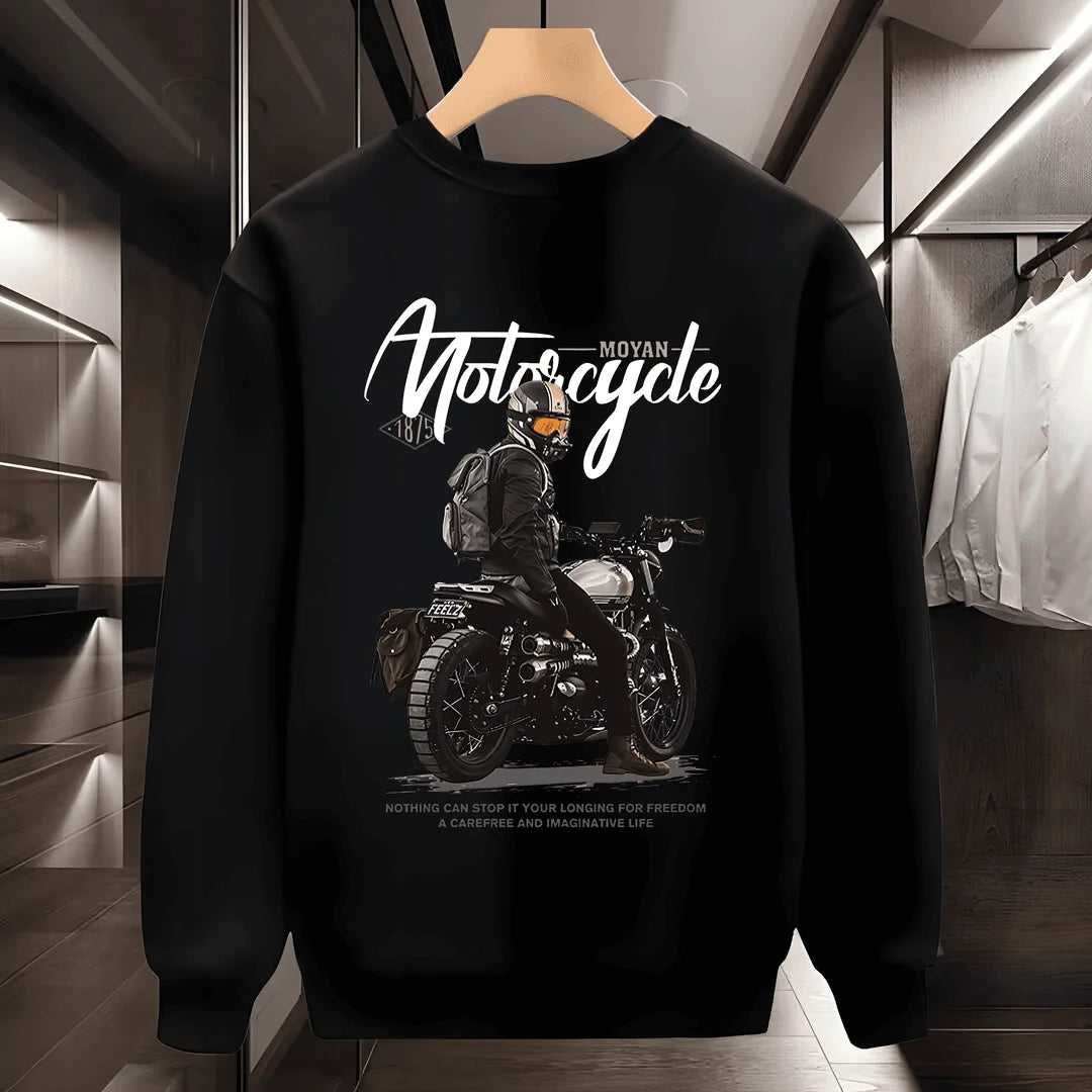 VARENO Motorcu Pamuklu Sweatshirt