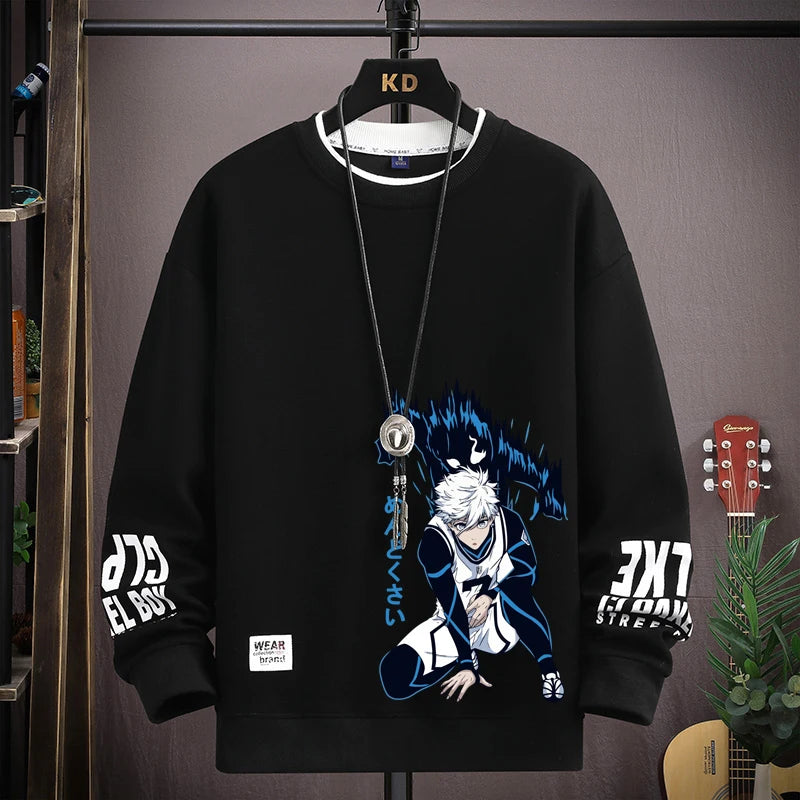 VARENO Anime Baskılı Oversize Sweatshirt