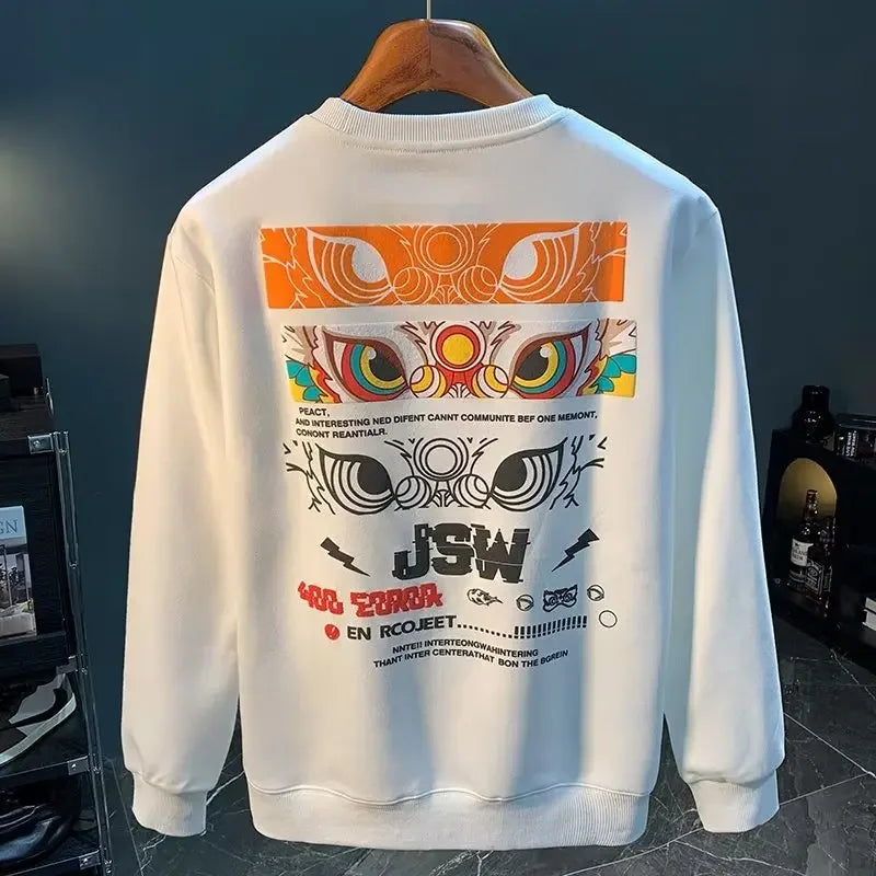 VARENO Japan Aslan Figür Baskılı Sweatshirt