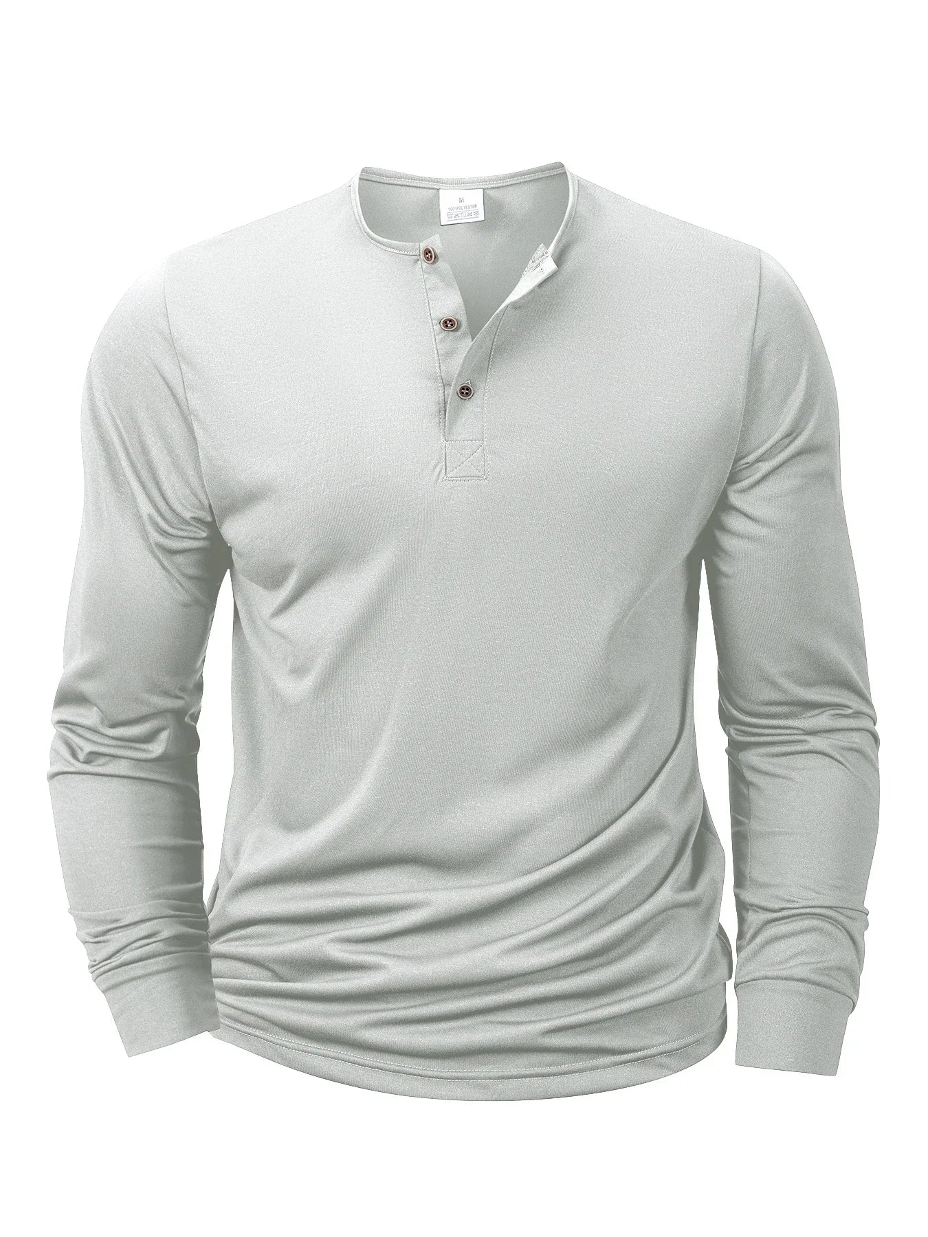 VARENO Uzun Kollu Henley T-shirt