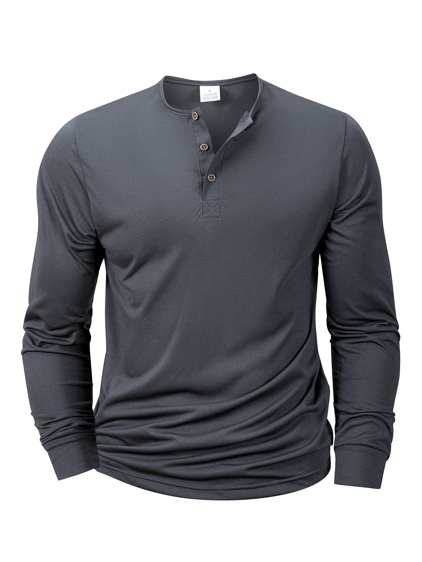 VARENO Uzun Kollu Henley T-shirt