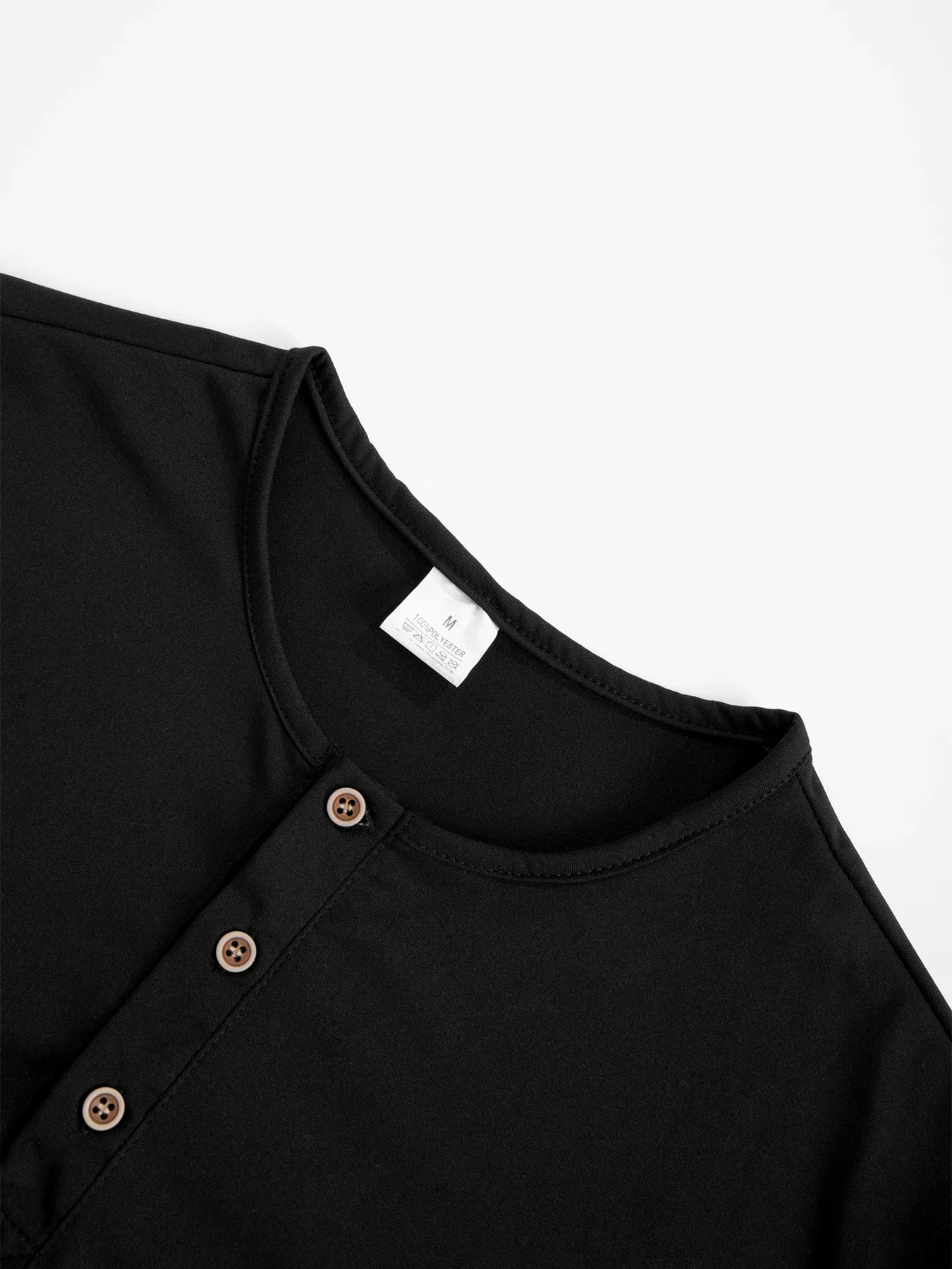 VARENO Uzun Kollu Henley T-shirt