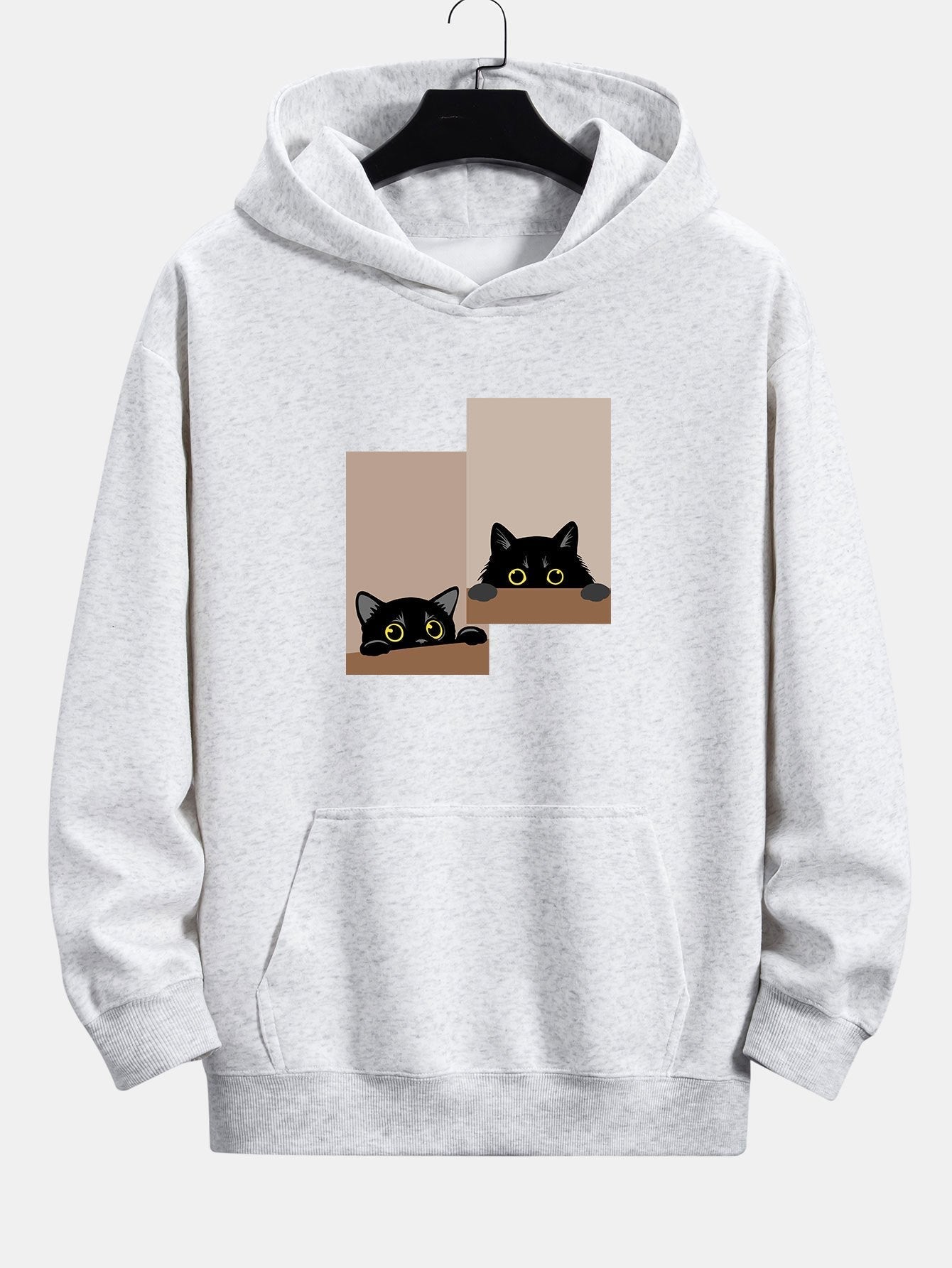 VARENO Black Cat Staring Hoodie