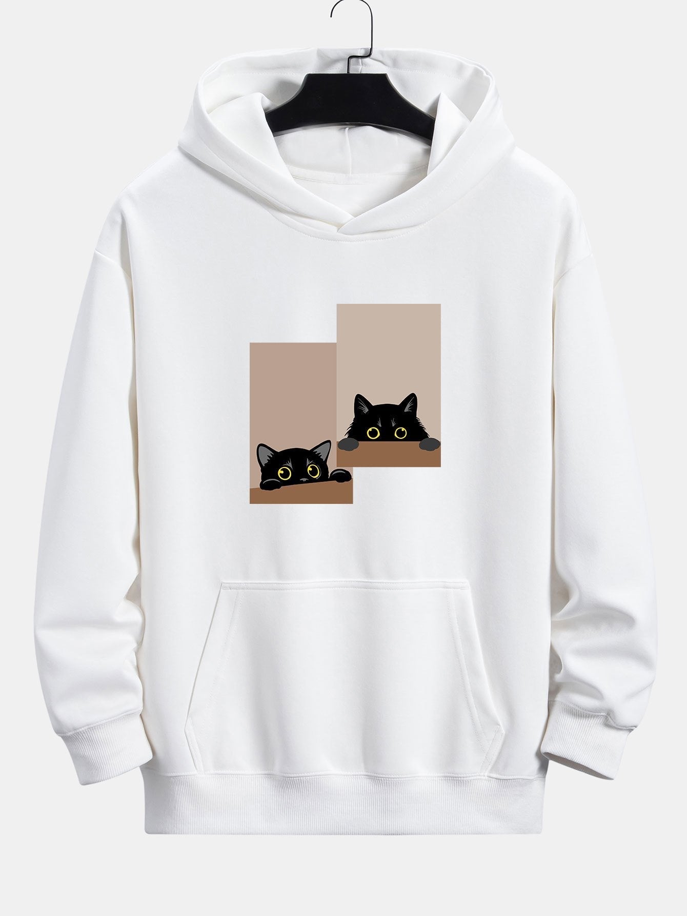 VARENO Black Cat Staring Hoodie