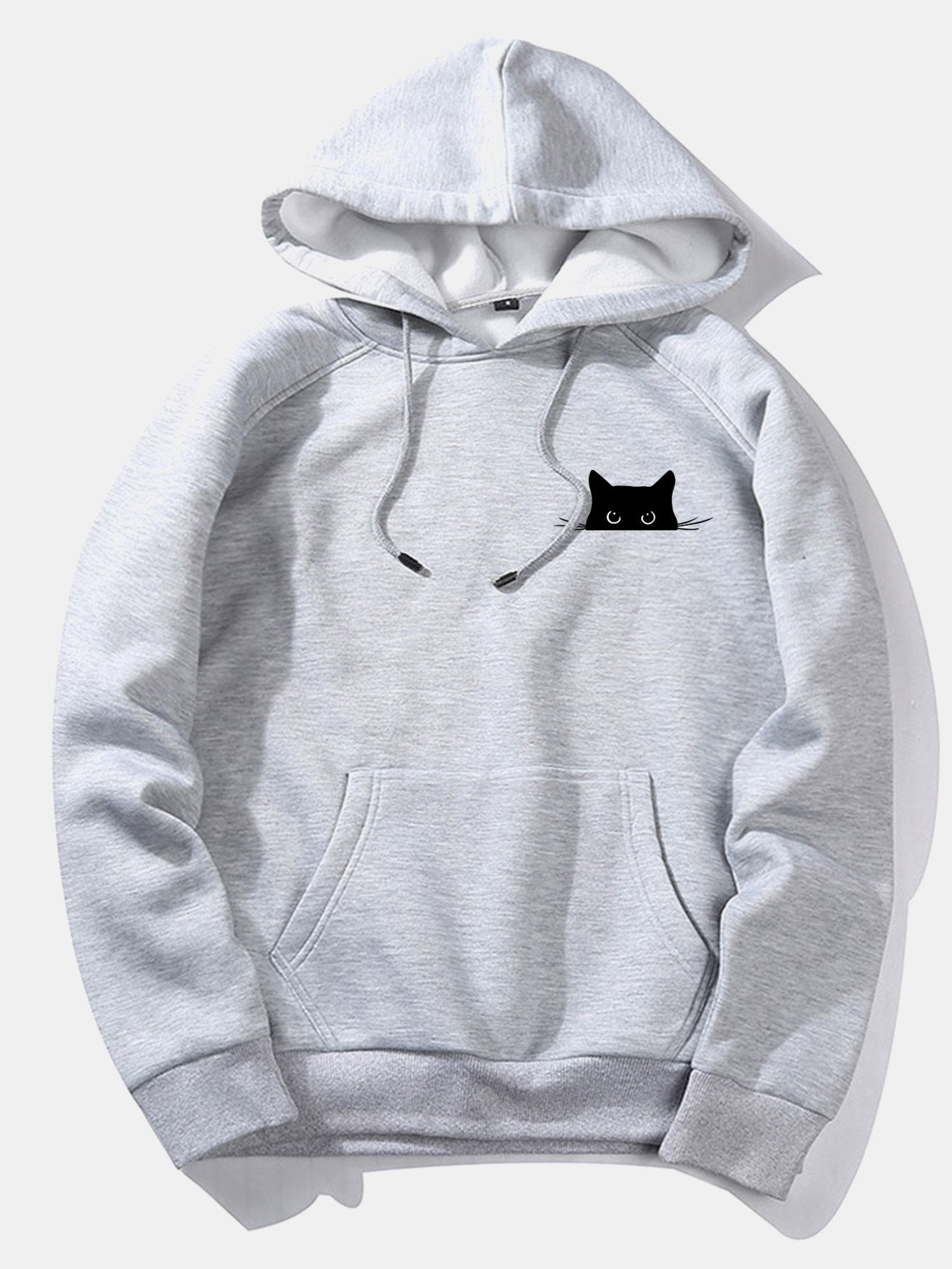 VARENO Black Cat Printed Hoodie