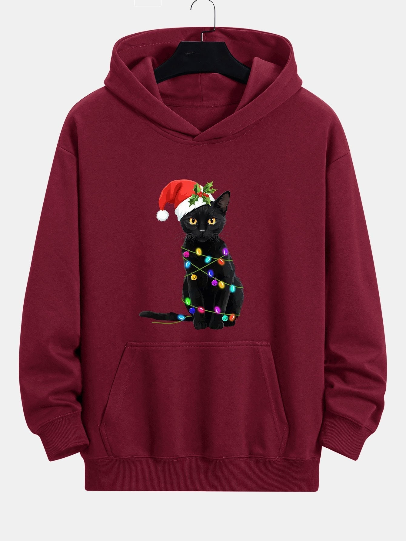 VARENO Christmas Lights Cat Hoodie