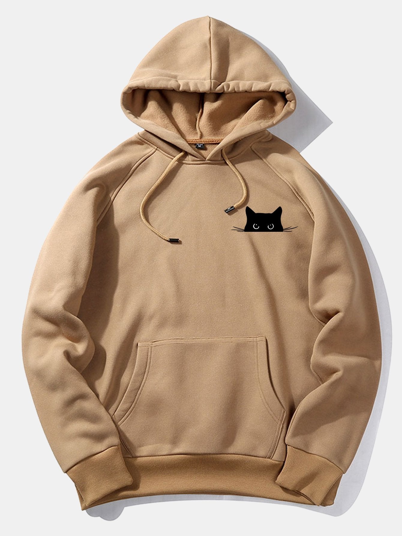 VARENO Black Cat Printed Hoodie