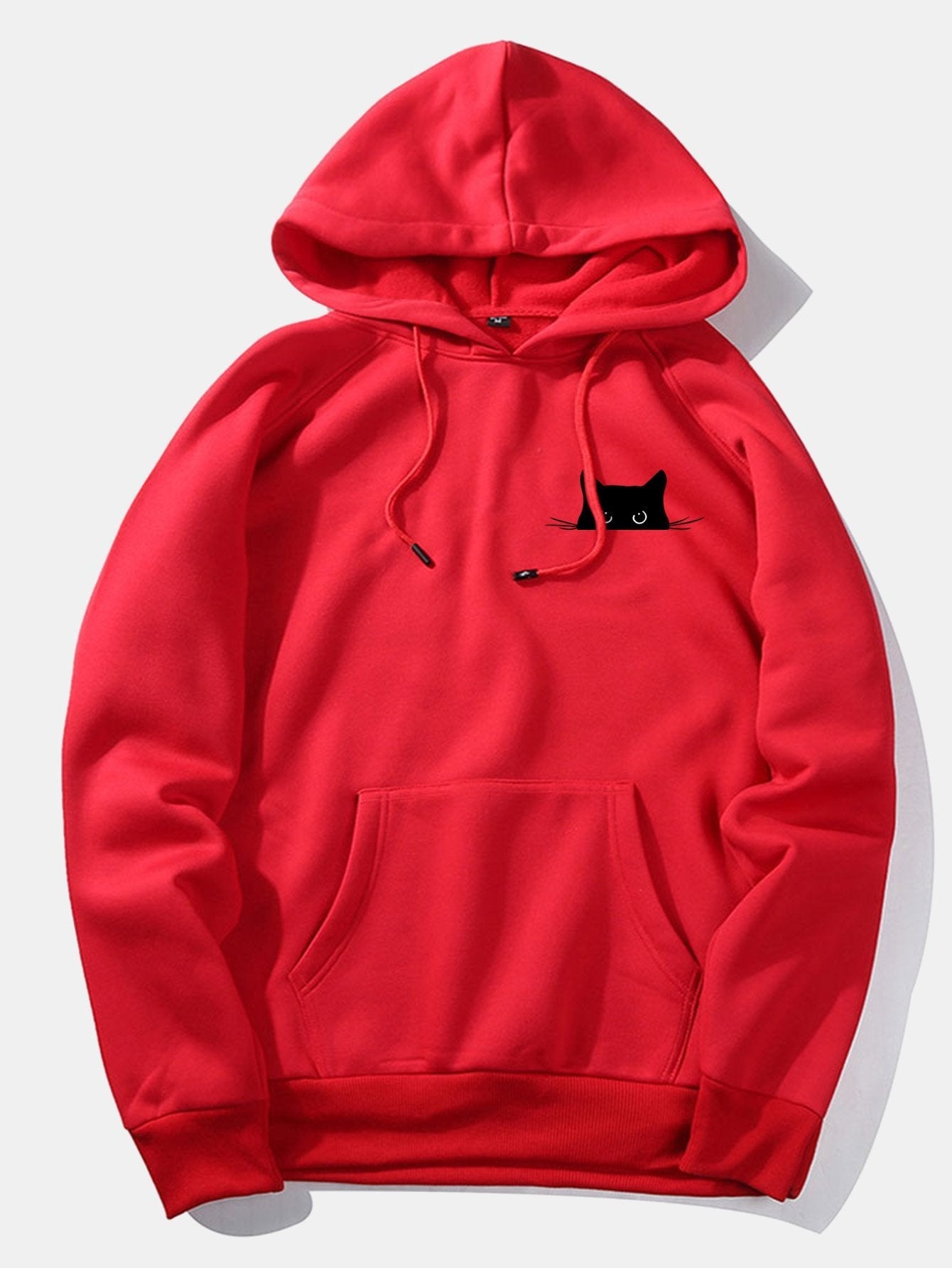 VARENO Black Cat Printed Hoodie