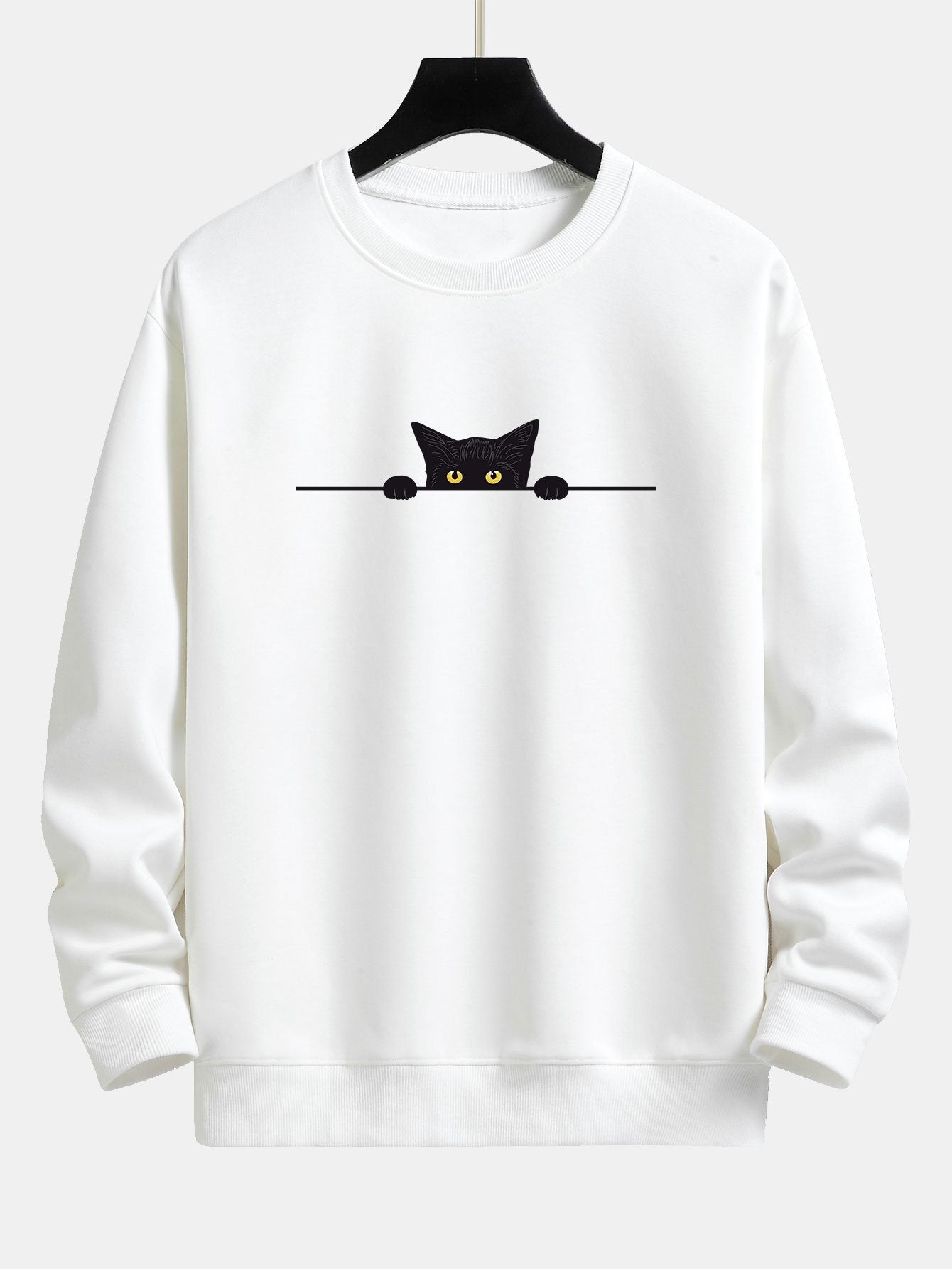 VARENO Black Cat Desenli Sweatshirt