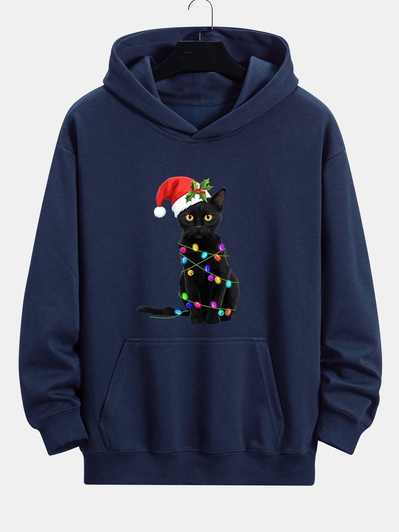 VARENO Christmas Lights Cat Hoodie