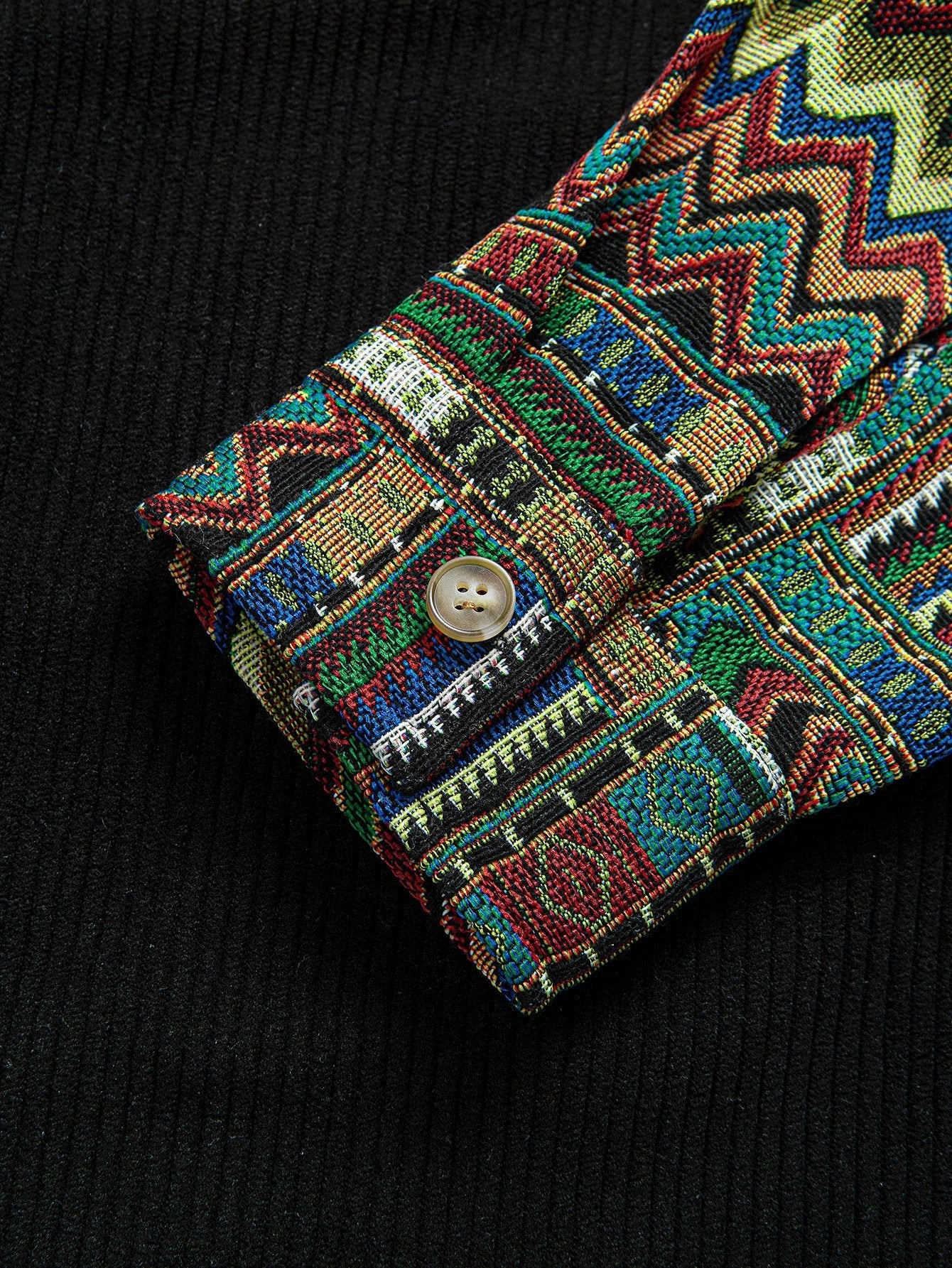 VARENO Ethnic Geometric Gömlek Ceket