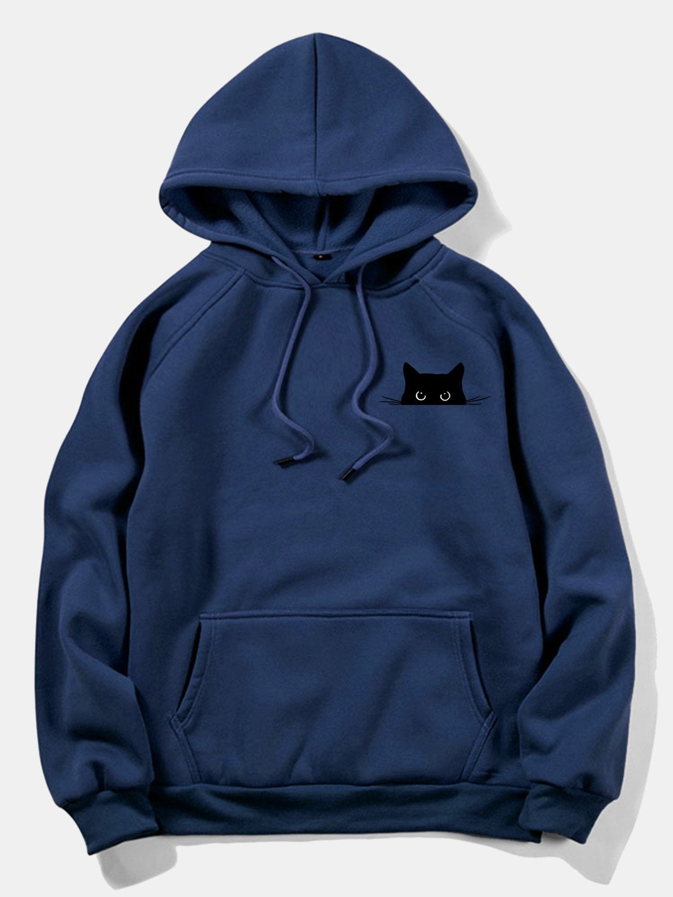 VARENO Black Cat Printed Hoodie