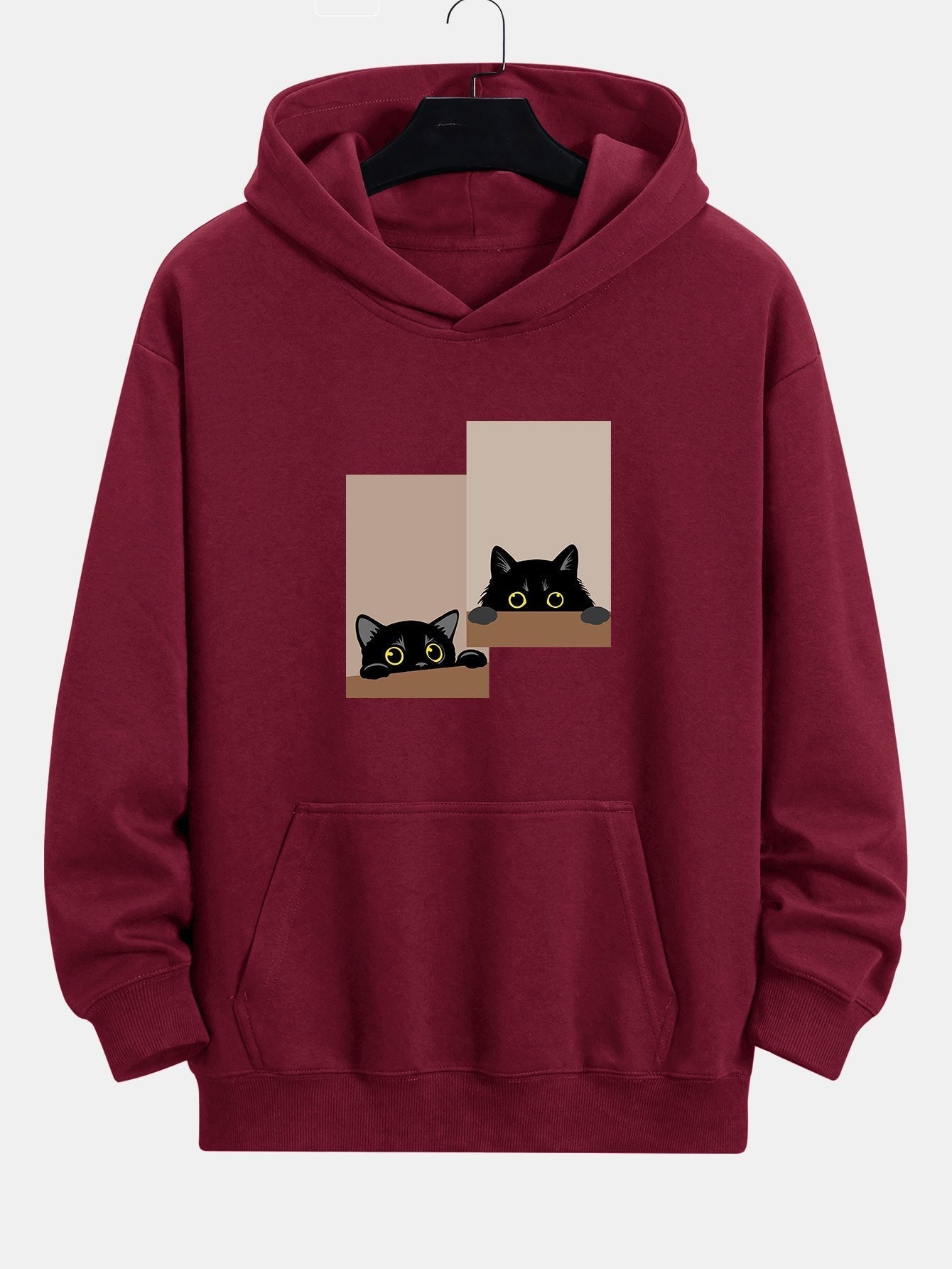 VARENO Black Cat Staring Hoodie