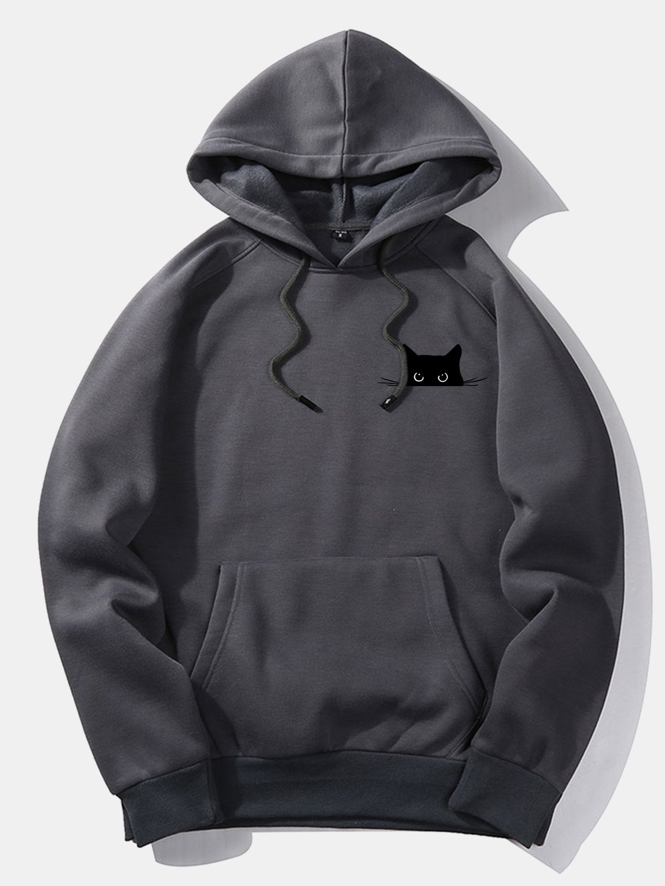 VARENO Black Cat Printed Hoodie