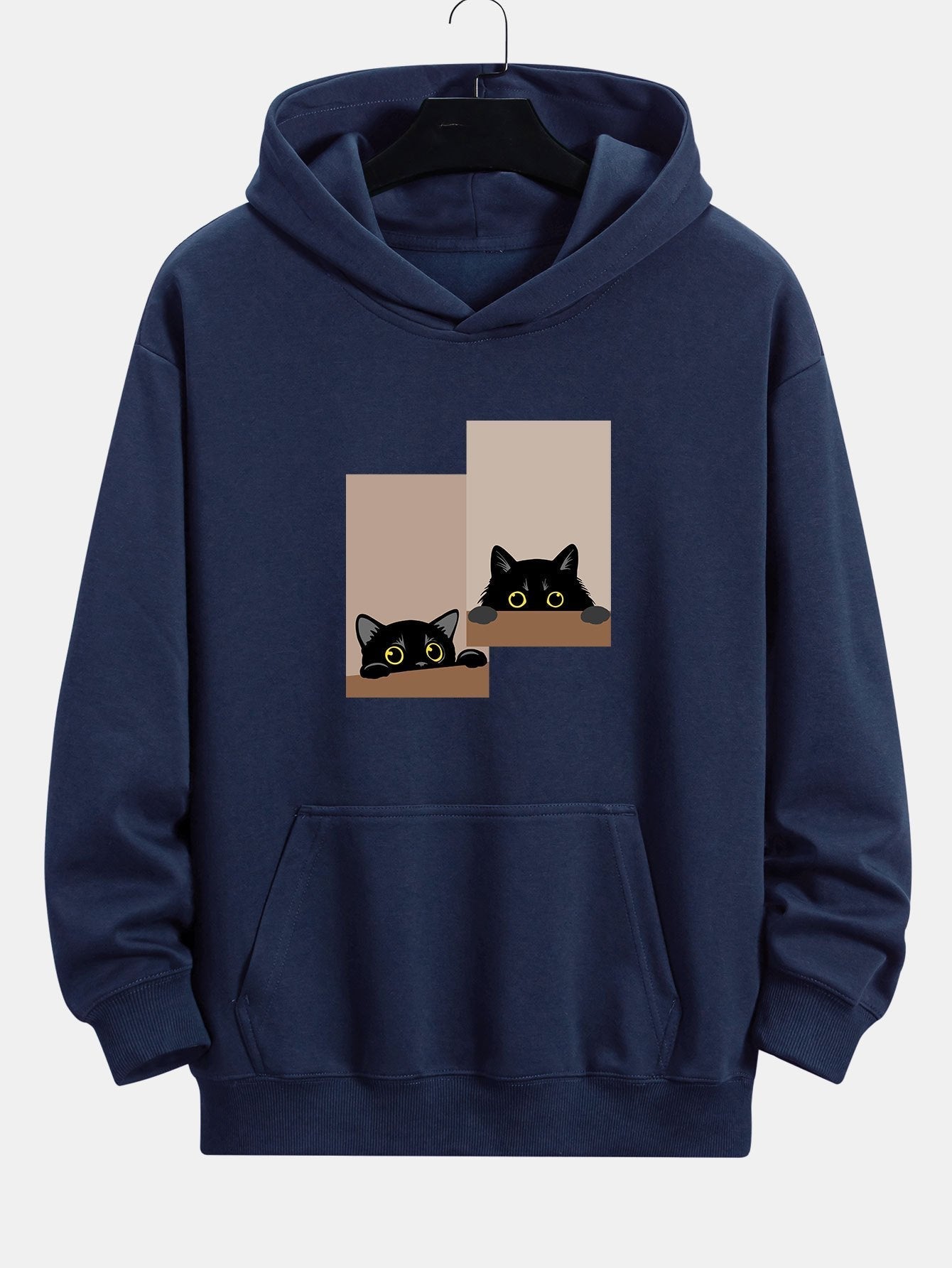 VARENO Black Cat Staring Hoodie