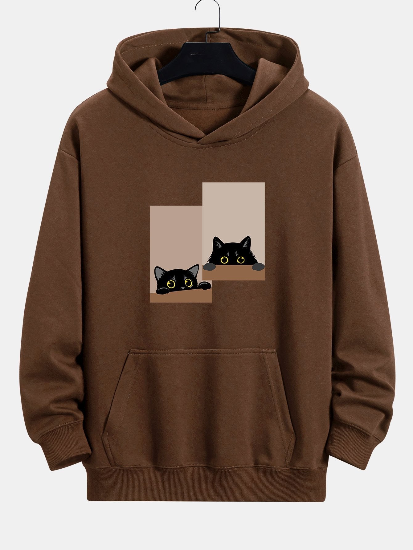 VARENO Black Cat Staring Hoodie