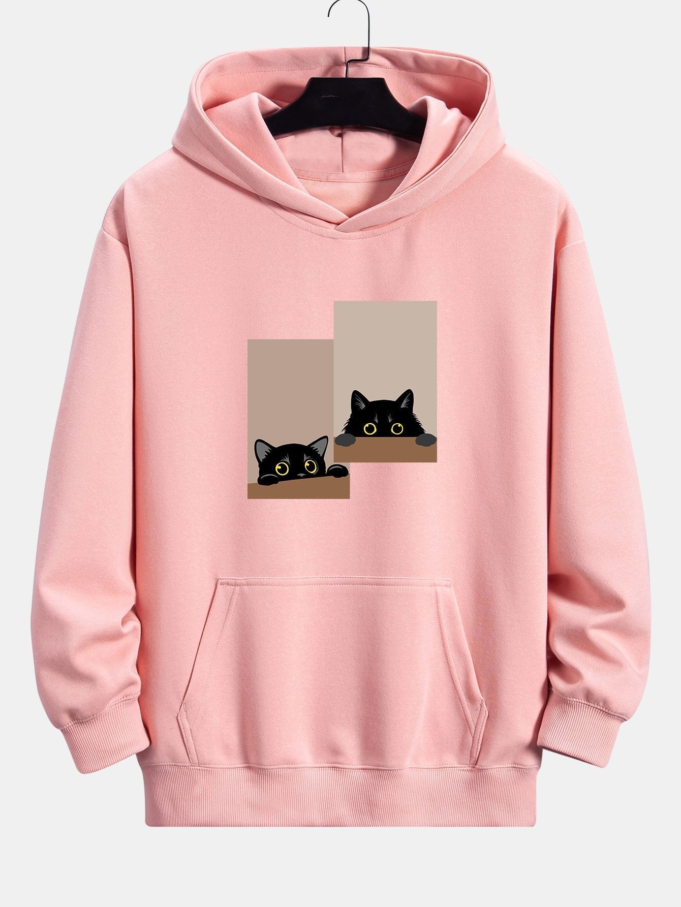 VARENO Black Cat Staring Hoodie