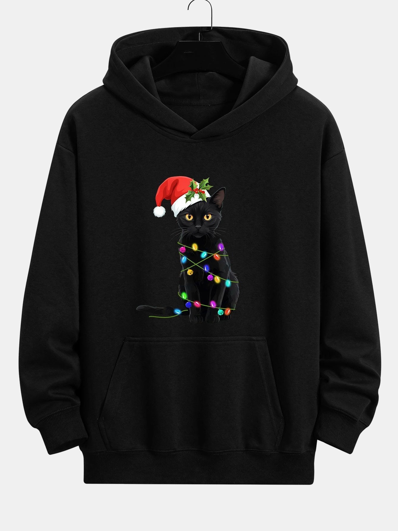 VARENO Christmas Lights Cat Hoodie