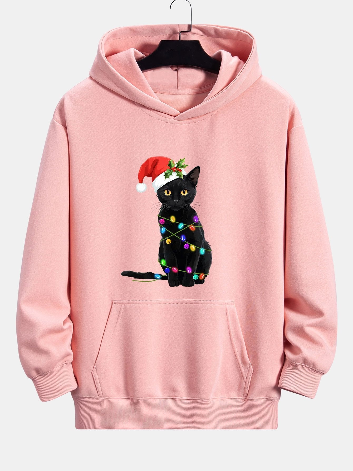 VARENO Christmas Lights Cat Hoodie