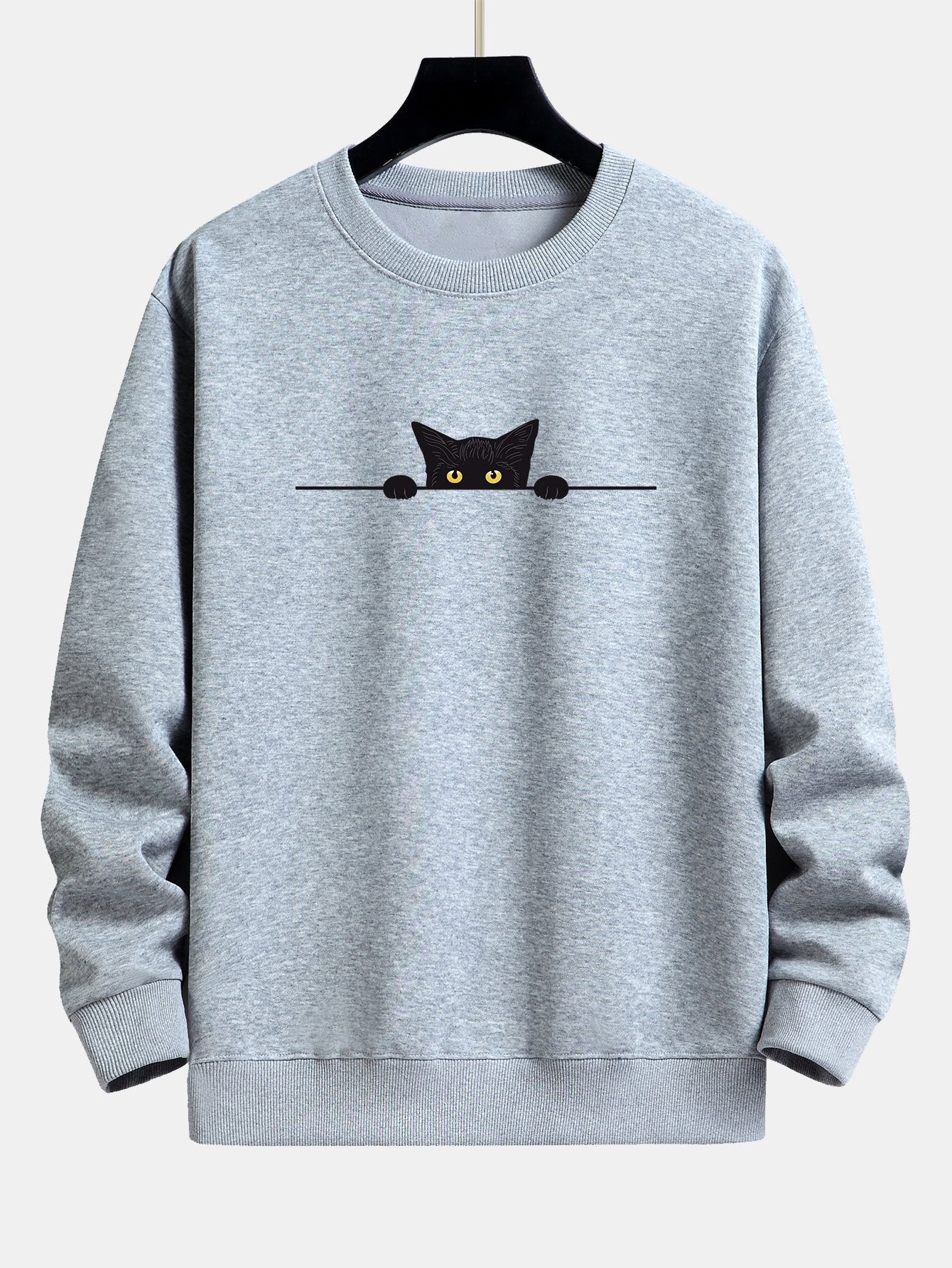 VARENO Black Cat Desenli Sweatshirt