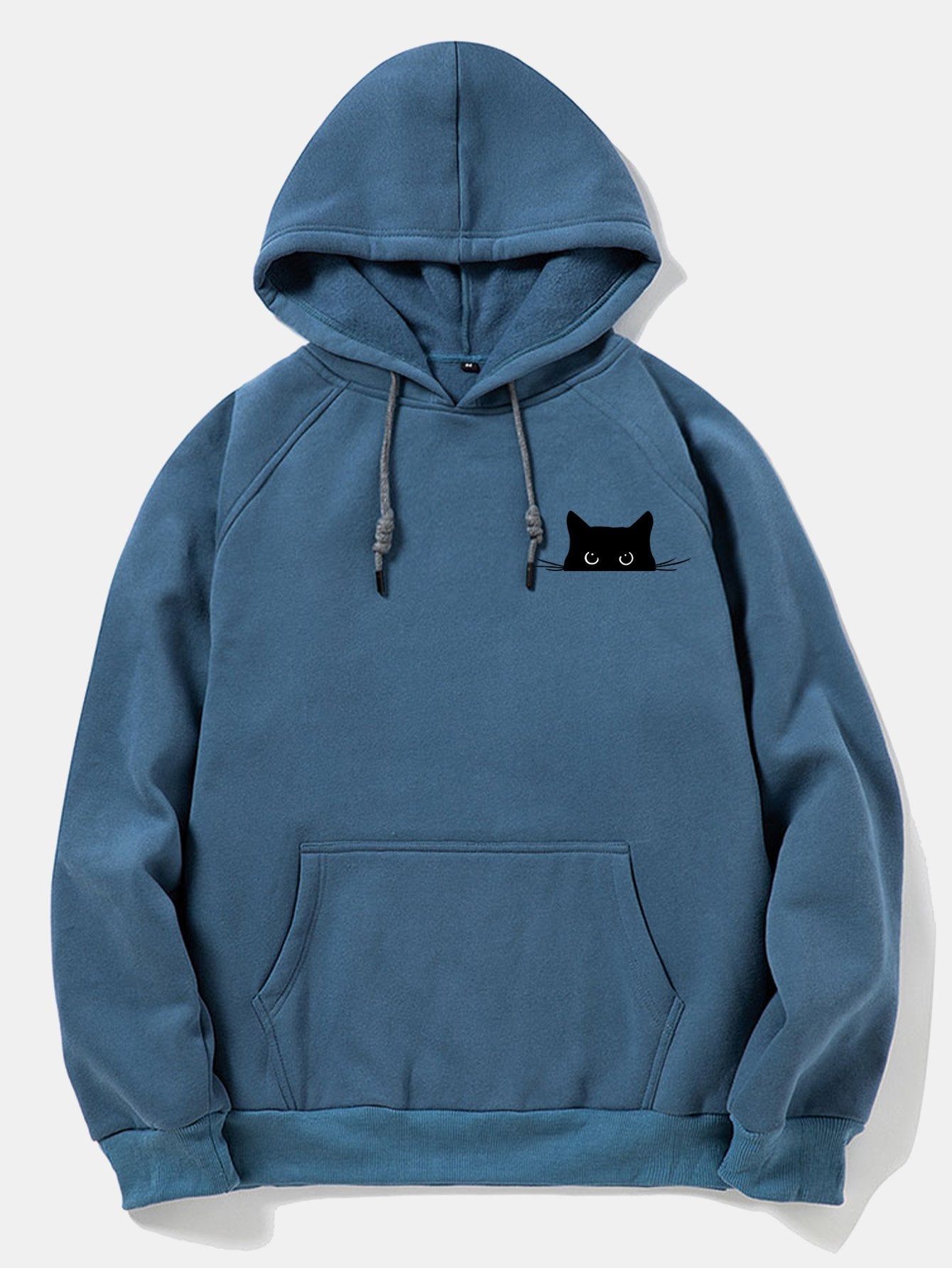 VARENO Black Cat Printed Hoodie
