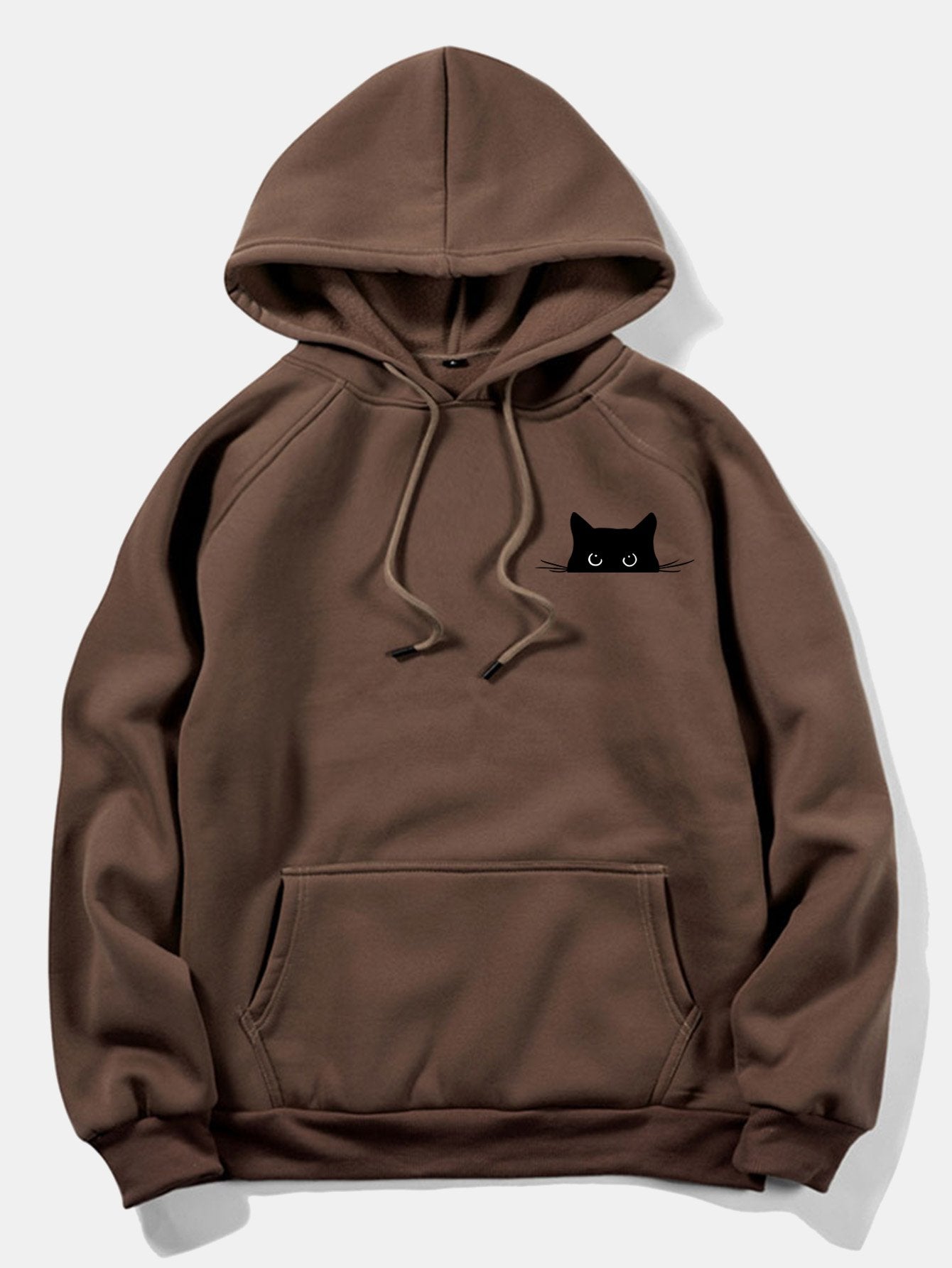 VARENO Black Cat Printed Hoodie