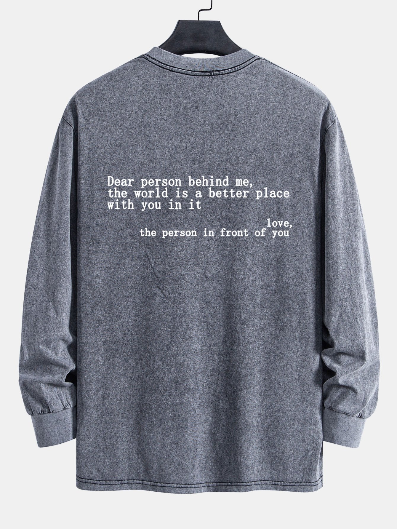 VARENO Slogan Print Sweatshirt