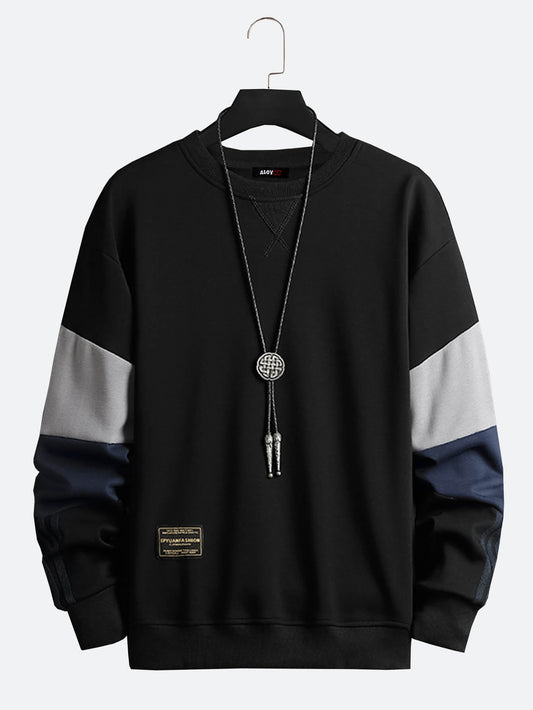 Casual Pamuklu Panel Hip Hop Street Sweatshirt