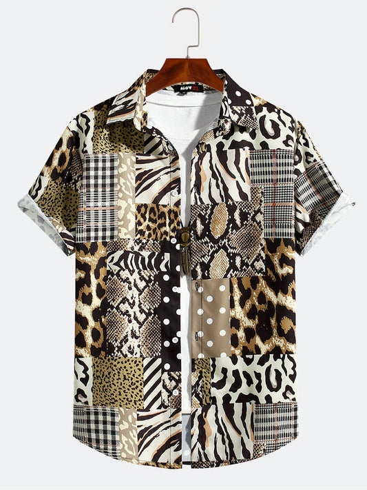 VARENO Leopar Gömlek