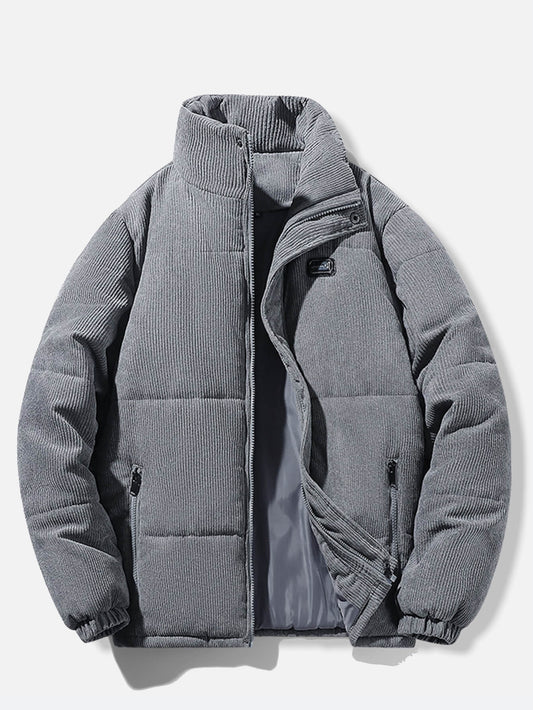 Kışlık Thickened Solid Corduroy Puffer Padded