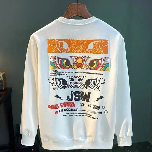 VARENO Japan Aslan Figür Baskılı Sweatshirt