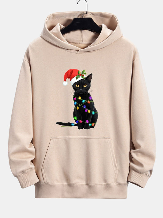 VARENO Christmas Lights Cat Hoodie