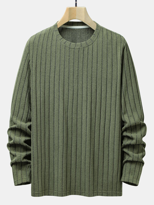 VARENO Knit Ribbed Sweatshirt