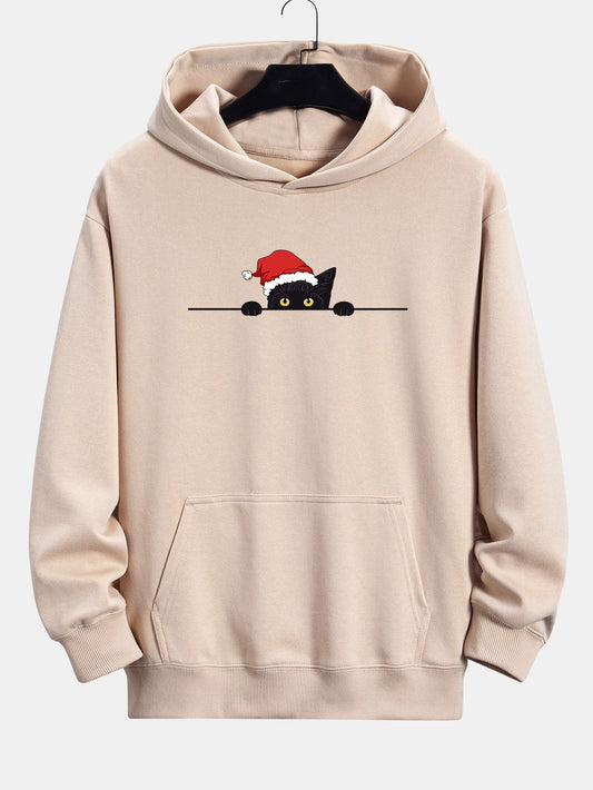 VARENO Christmas Black Cat Hoodie