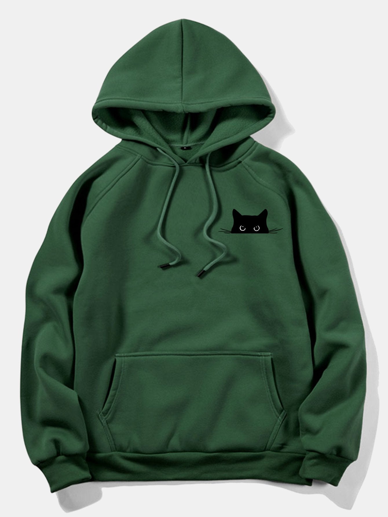 VARENO Black Cat Printed Hoodie